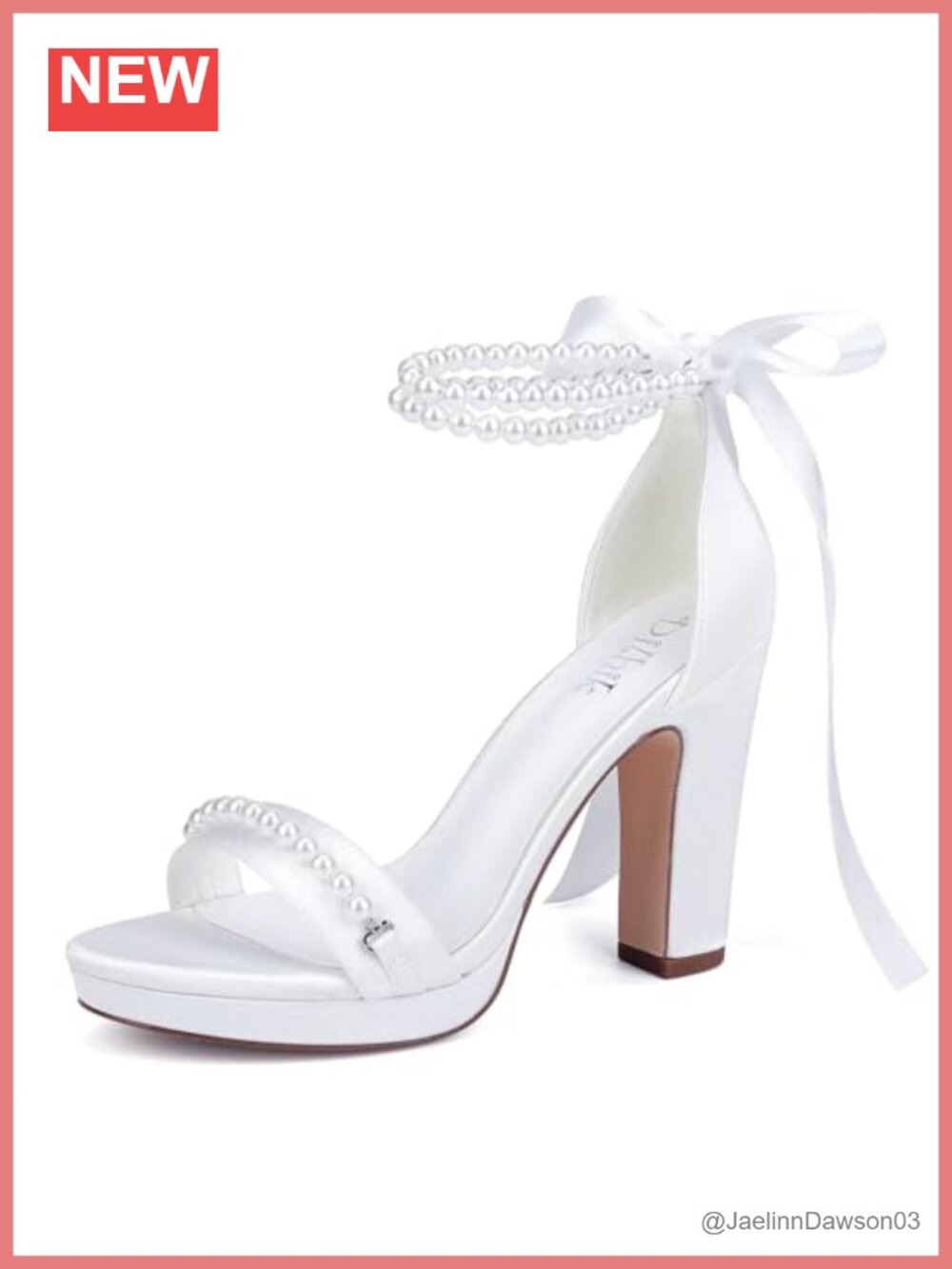 Pearl Wedding Shoes Platform Heels Bride Chunky Bridal Sandals